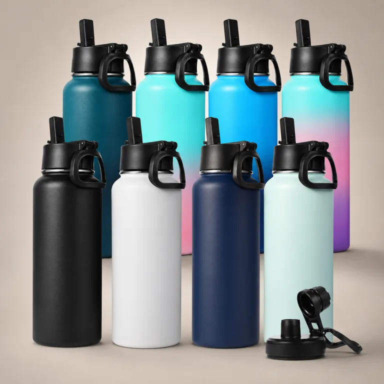 32oz 304 Stainless Stainless Sports Water Bottle with Handle & Straw