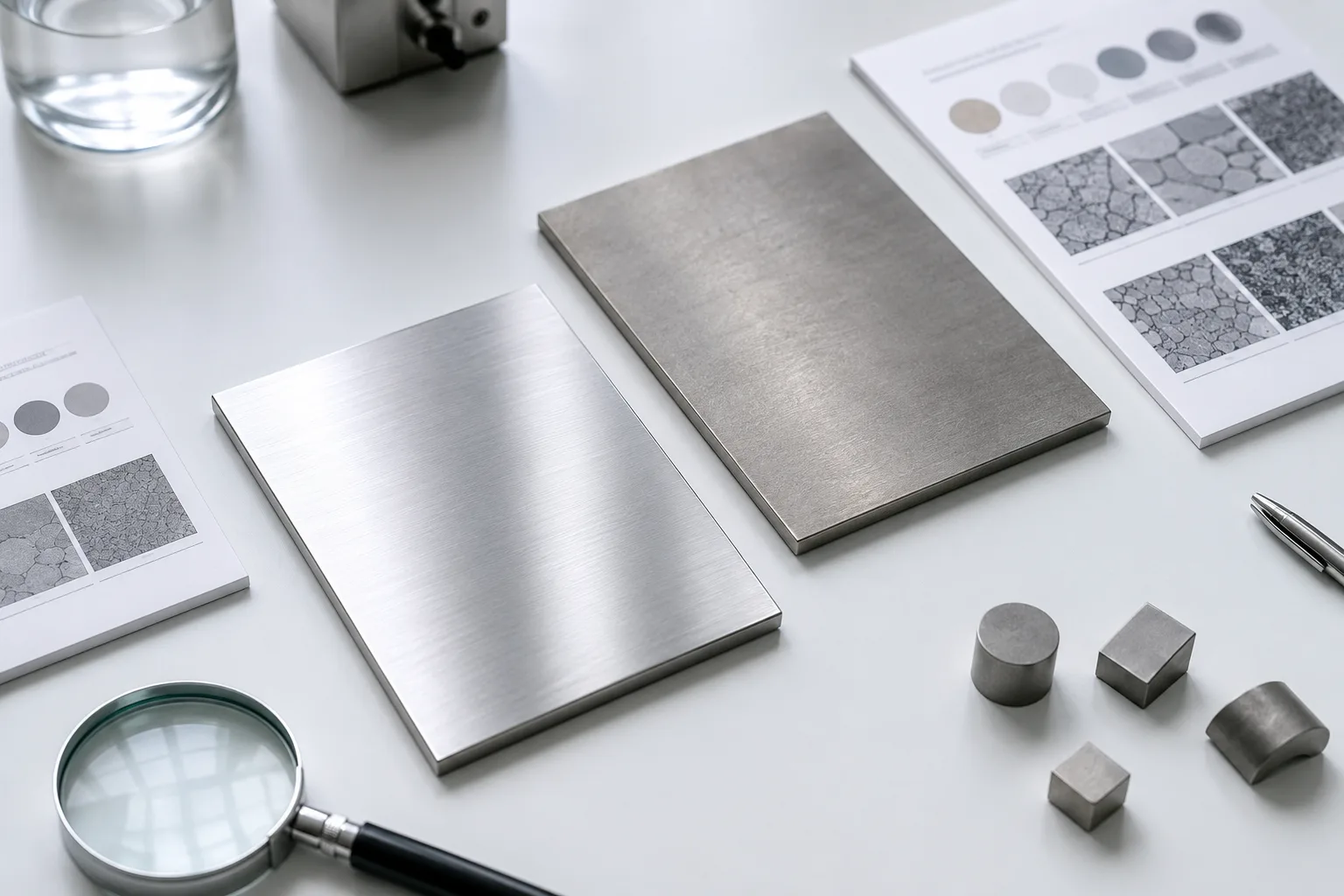 A simple diagram comparing the chemical composition of 304 and 201 stainless steel.
