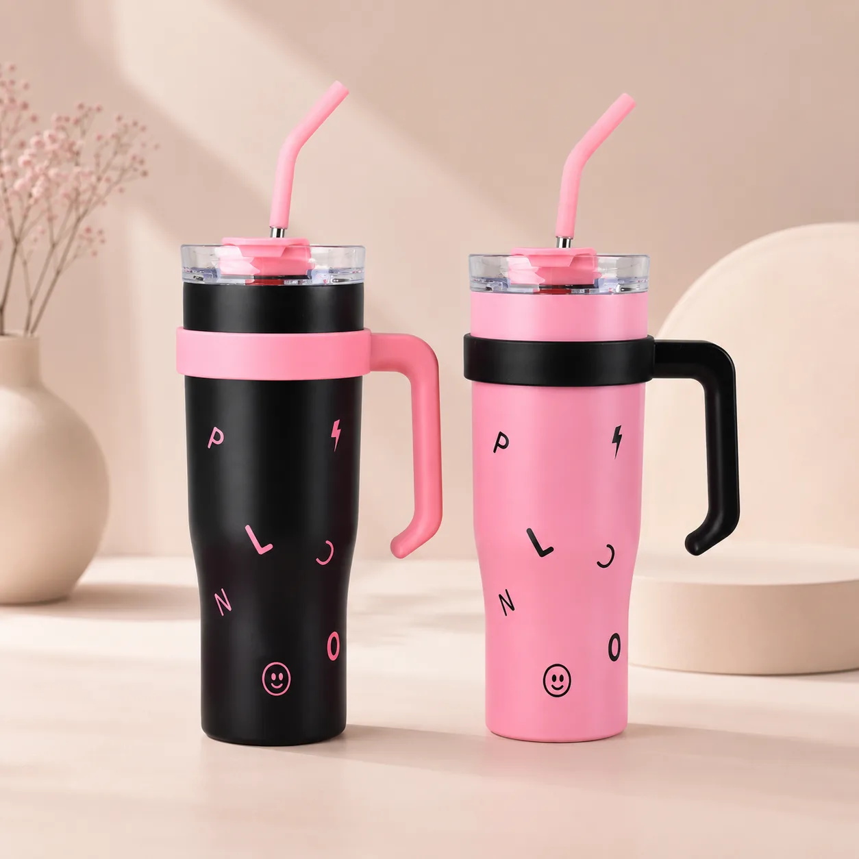 Modern insulated tumblers and travel mugs with varied silhouettes