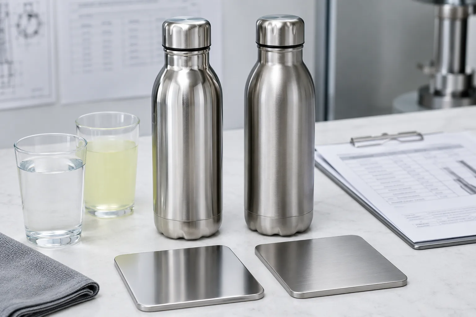Comparing 304 and 316 stainless steel samples