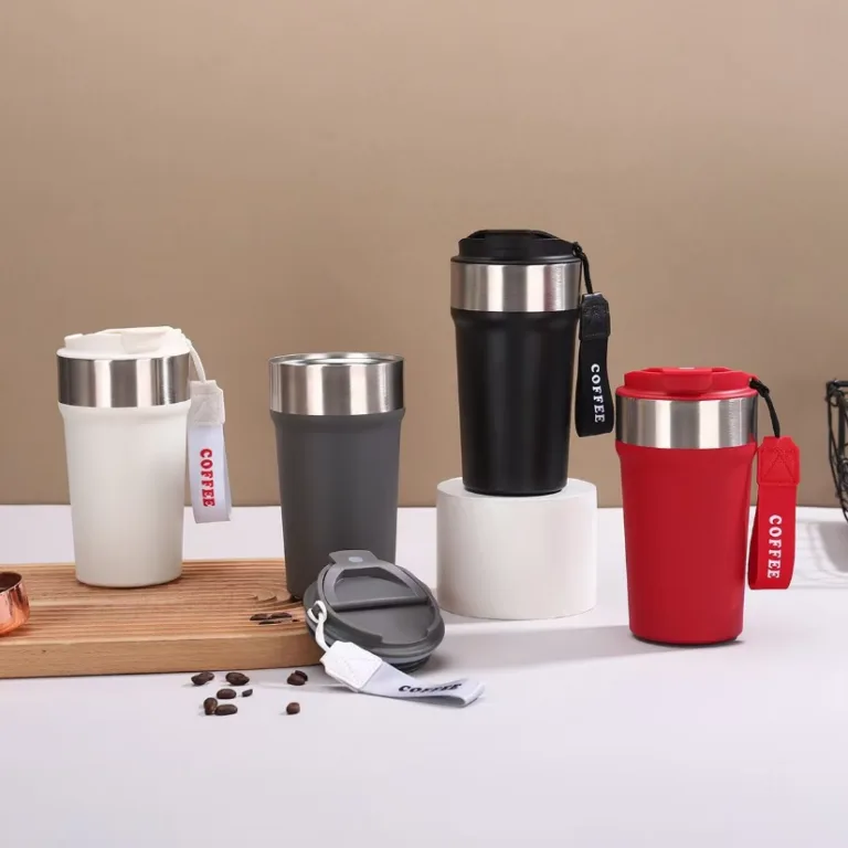 500ml Stainless Steel Insulated Coffee Travel Mug with Leak-Resistant Lid