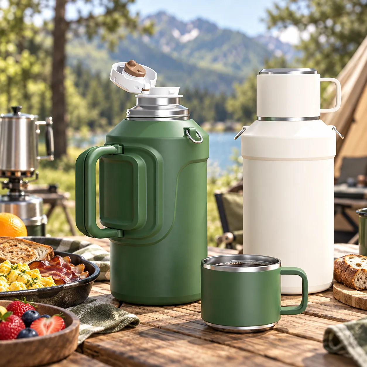 1.5L screw lid stainless steel water bottle