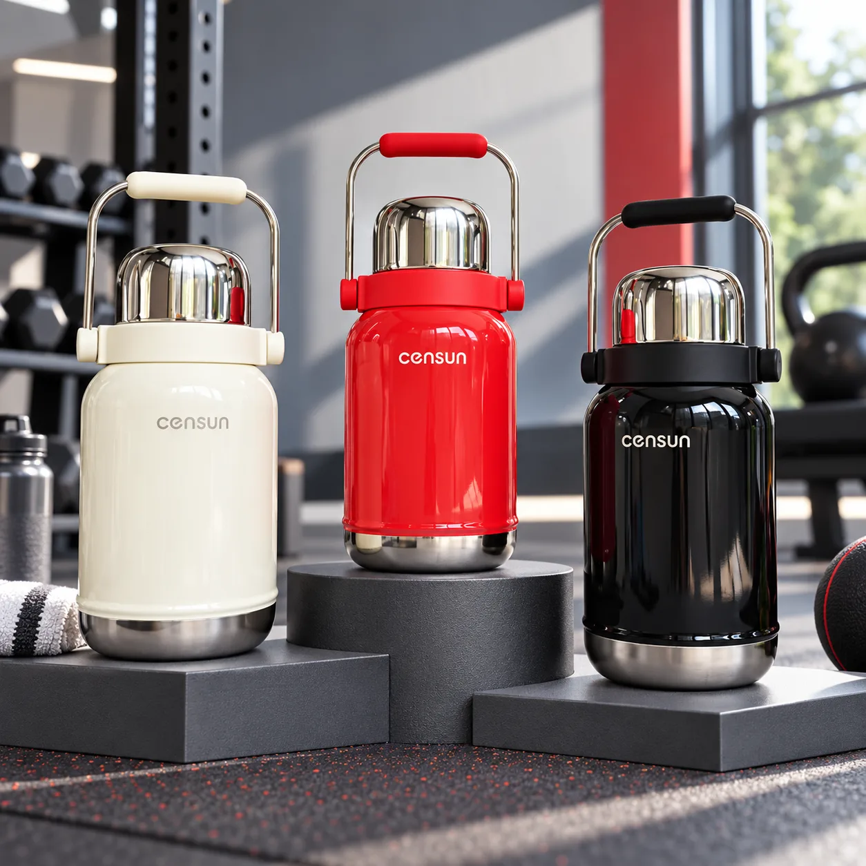 1L screw lid stainless steel water bottle