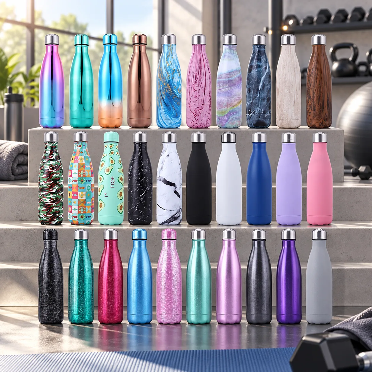 1L vacuum insulated stainless steel water bottle