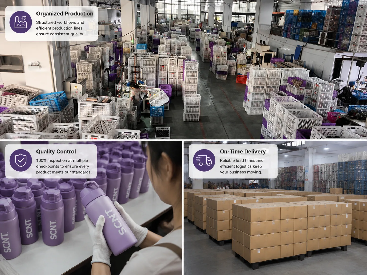 Organized production workflow with finished drinkware prepared in batches for scheduled launch